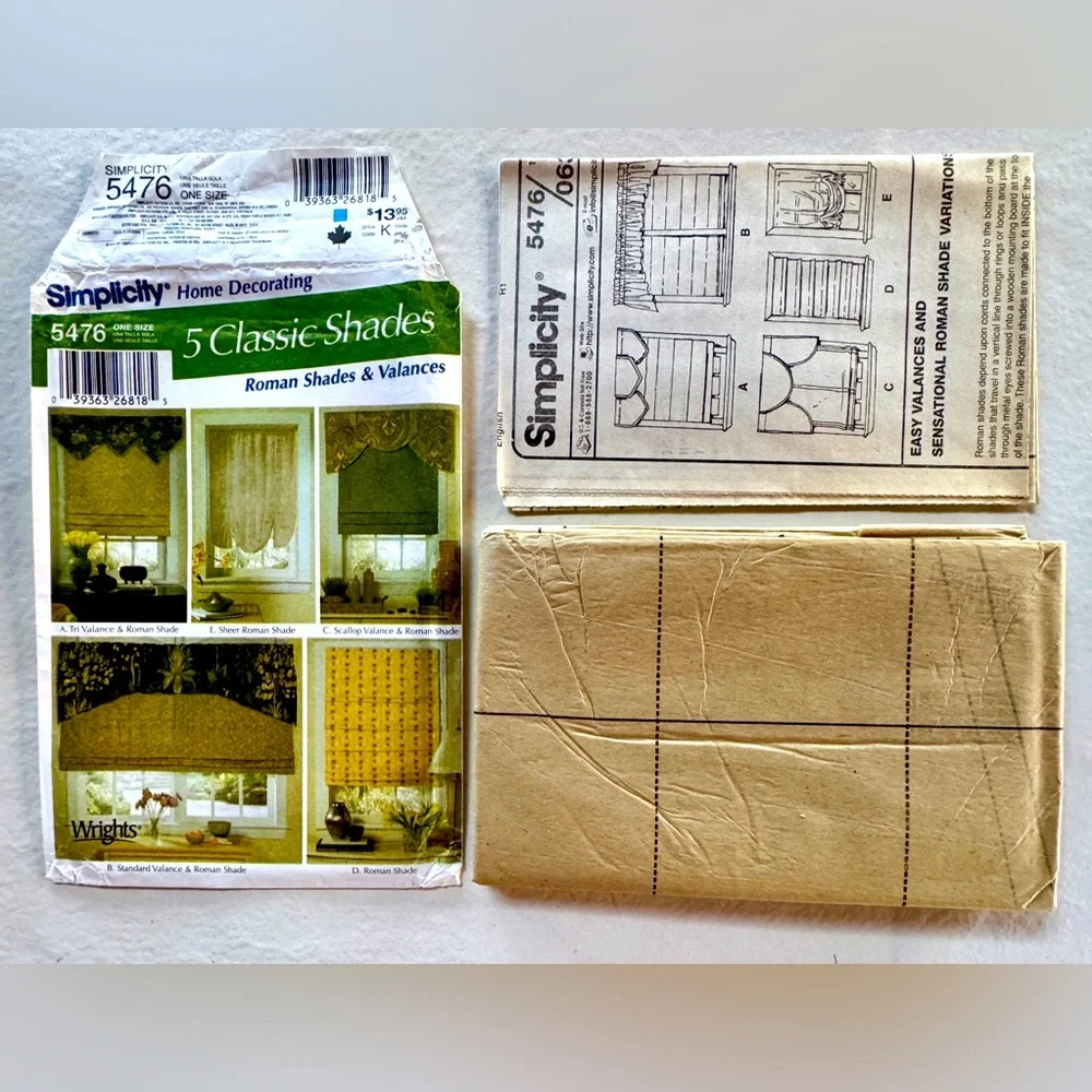 Simplicity 5476 Window Treatments Uncut Sewing Pattern